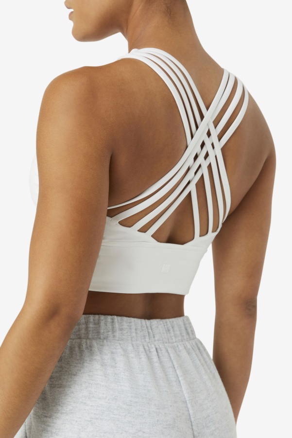 White Fila Uplift High Neck Sports Bra