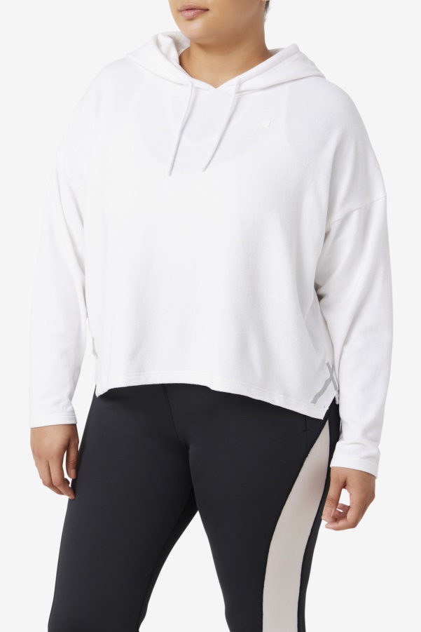 Fila Fi-Lux Cropped Hoodie White