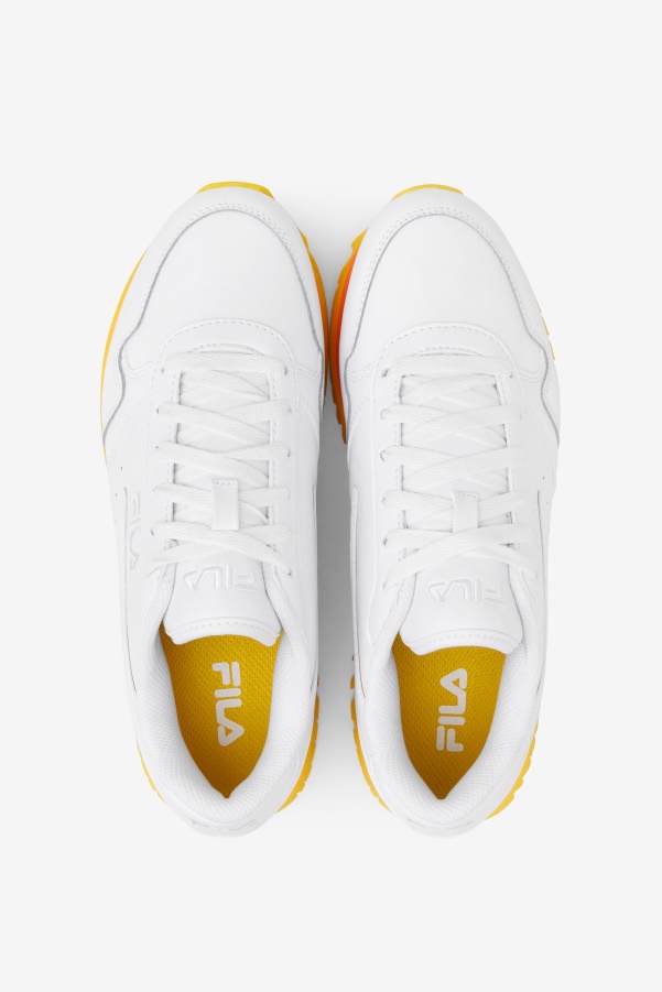 Women's Orbit Stripe White/Rhubarb/Lemon Fila