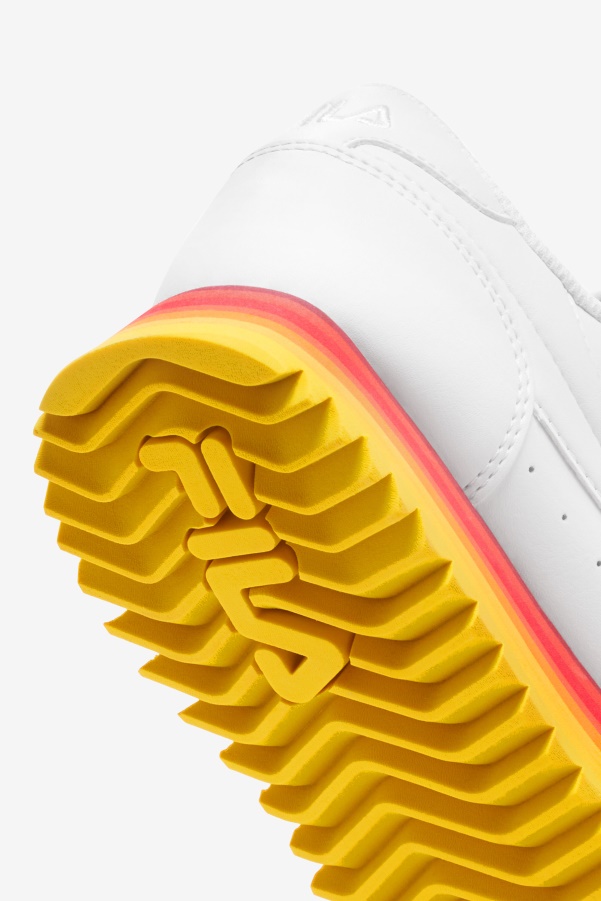 Women's Orbit Stripe White/Rhubarb/Lemon Fila