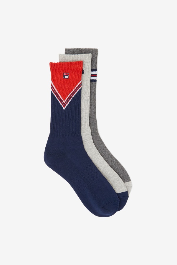 Fila Men's Chevron Crew Sock 3-Pack Navy