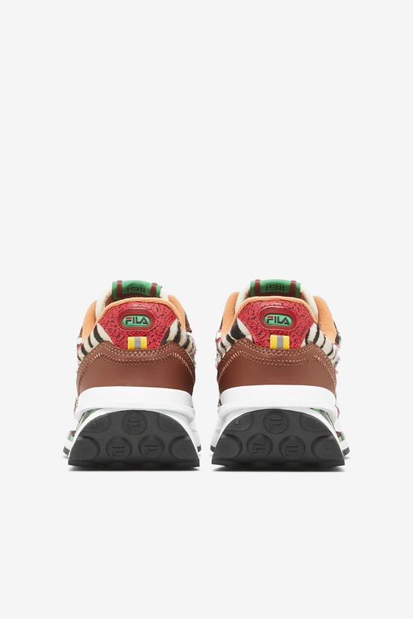 Sequoia/Red/Seedpearl Fila Women's Renno Zero Animal