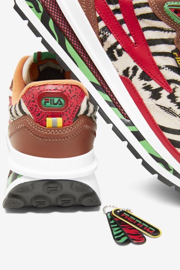 Sequoia/Red/Seedpearl Fila Women's Renno Zero Animal