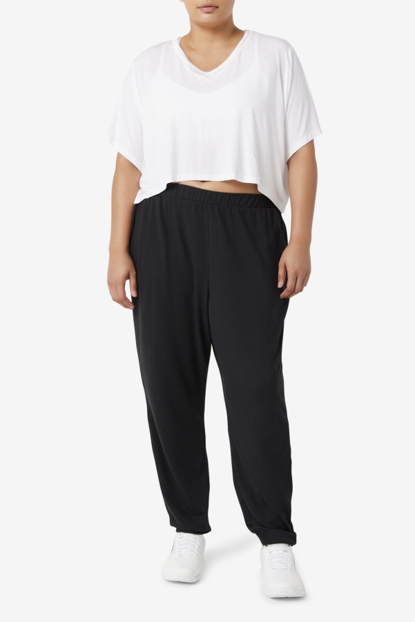 Fila White Fi-Lux Hi-Low Crop Top