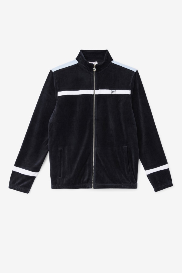 Black/White/Skyway Ravid Velour Jacket Fila