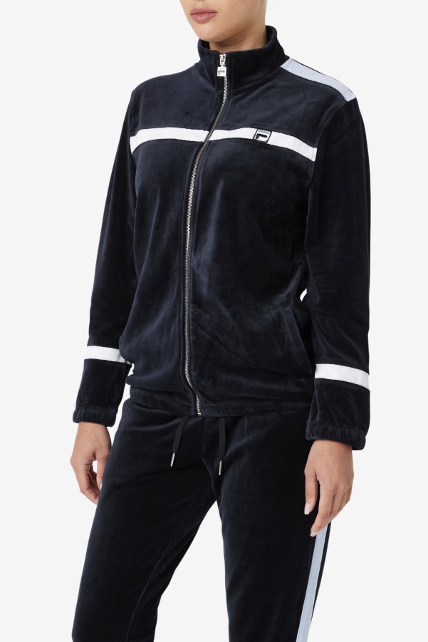 Black/White/Skyway Ravid Velour Jacket Fila