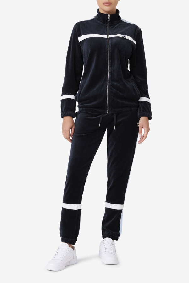 Black/White/Skyway Ravid Velour Jacket Fila