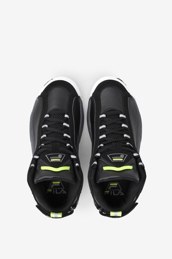 Black/Sunny Lime/Castlerock Little Kids' Grant Hill 2 Fila