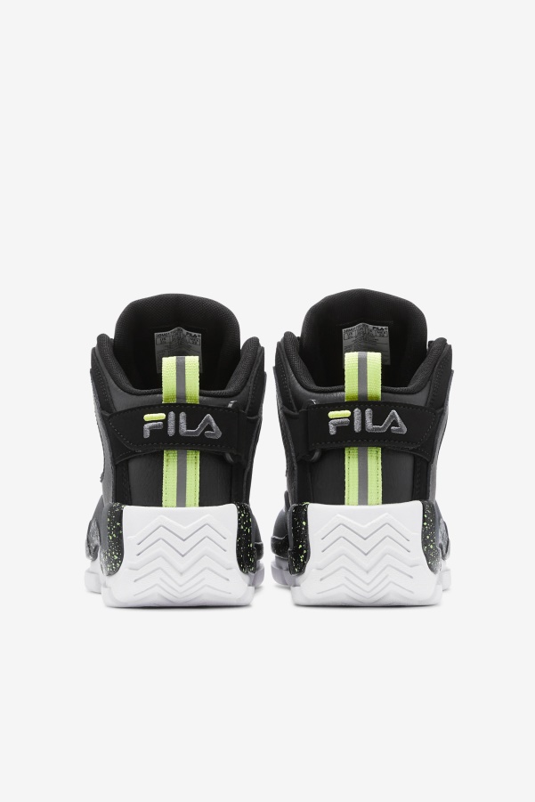 Black/Sunny Lime/Castlerock Little Kids' Grant Hill 2 Fila