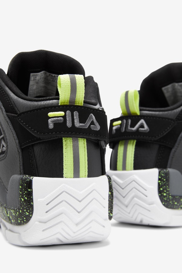 Black/Sunny Lime/Castlerock Little Kids' Grant Hill 2 Fila