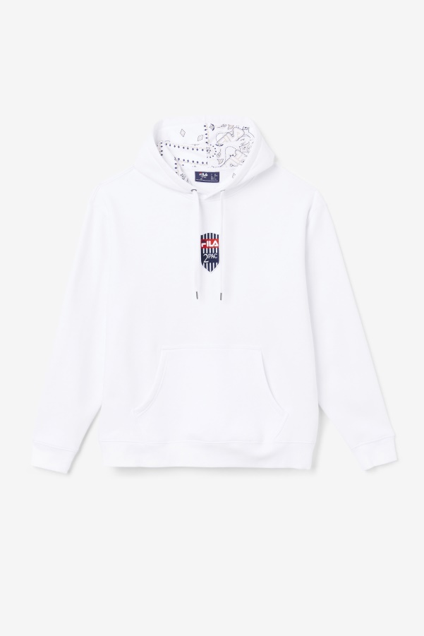 White Fila 2Pac Patch Hoodie