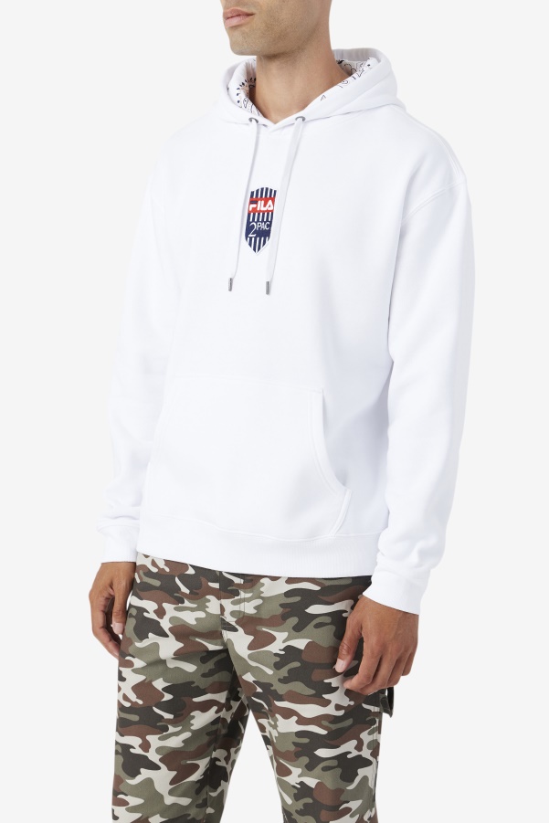 White Fila 2Pac Patch Hoodie