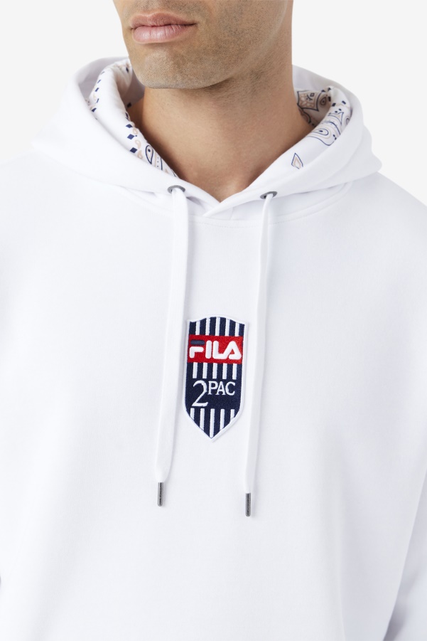 White Fila 2Pac Patch Hoodie