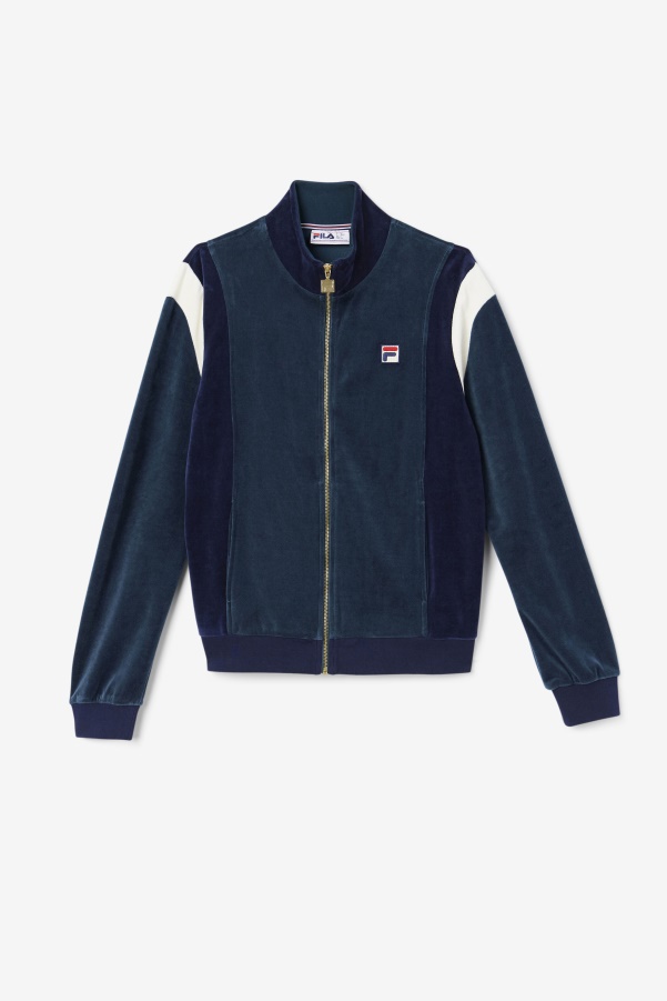 Floyd Velour Jacket Fila Teal/Navy/Egret