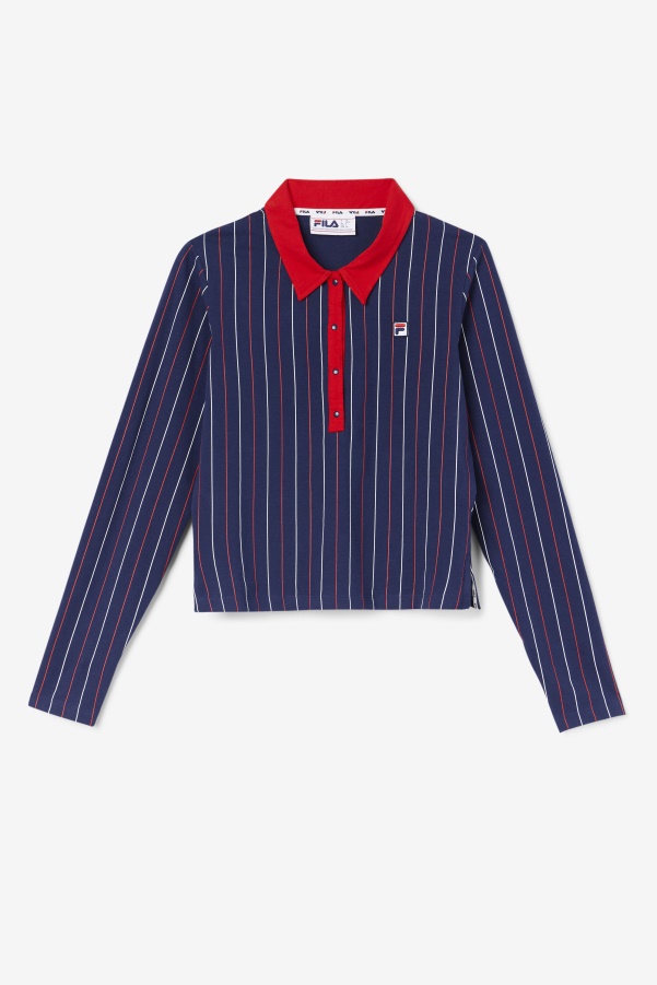 Jada Long Sleeve Polo Navy/Red/White Fila