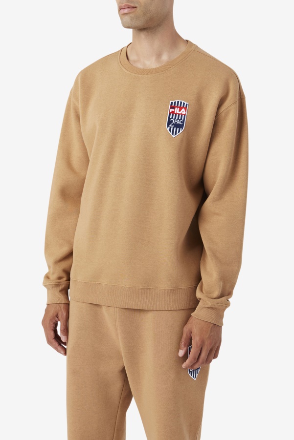 Fila Tobacco Brown 2Pac Fleece Patch Crew
