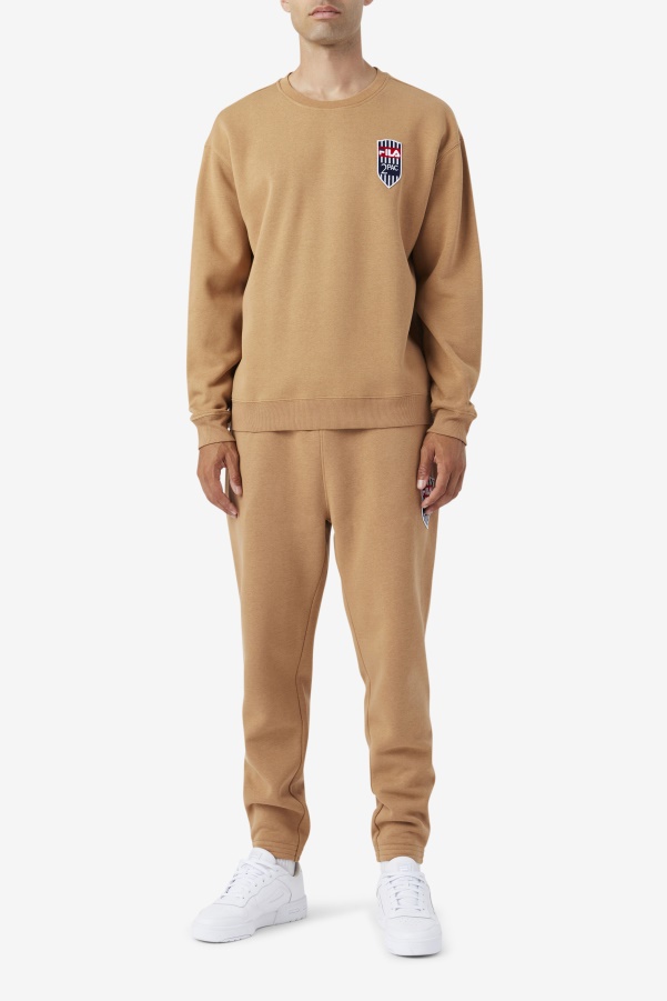 Fila Tobacco Brown 2Pac Fleece Patch Crew