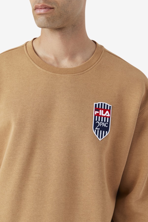 Fila Tobacco Brown 2Pac Fleece Patch Crew