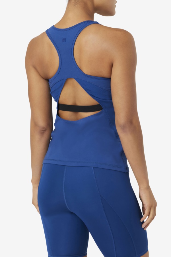 Uplift Open Racerback Tank Top Fila Navy Peony/Black
