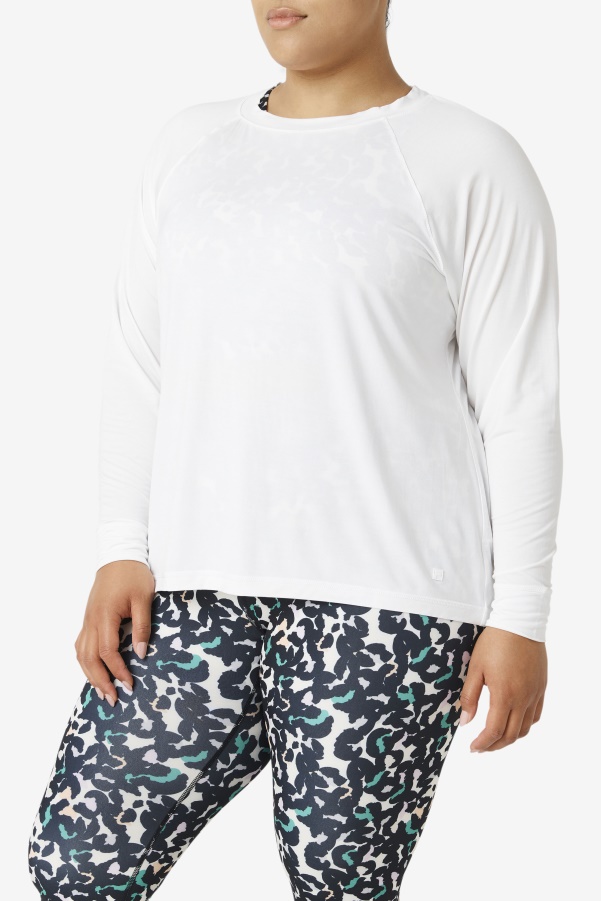 Fi-Lux Mesh Back Long Sleeve Crew Fila White