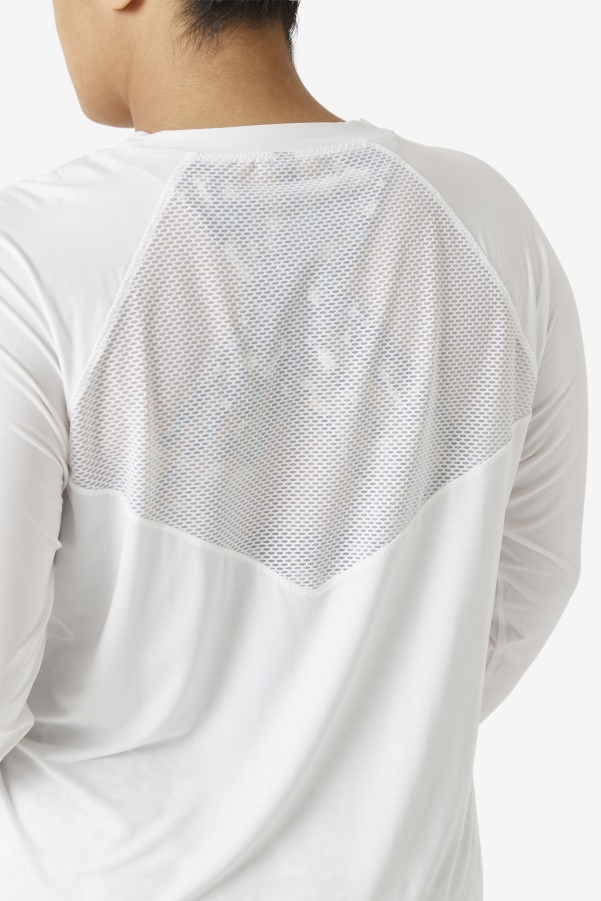Fi-Lux Mesh Back Long Sleeve Crew Fila White