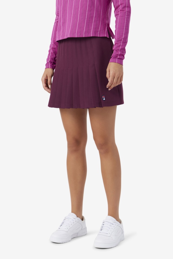 Grape Wine Fila Amy Pleated Skirt