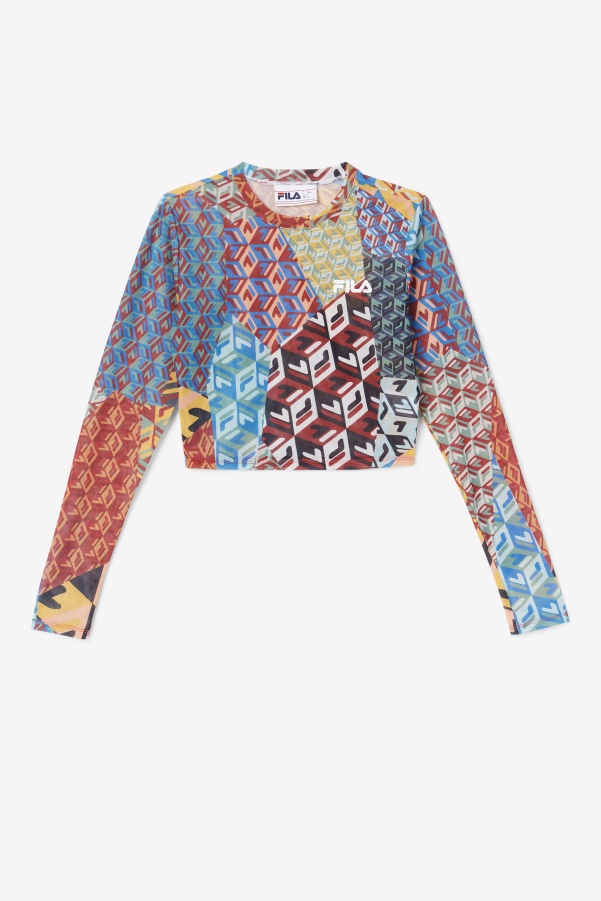 Birdy Long Sleeve Top Ocean/Yellow/Whitee Fila