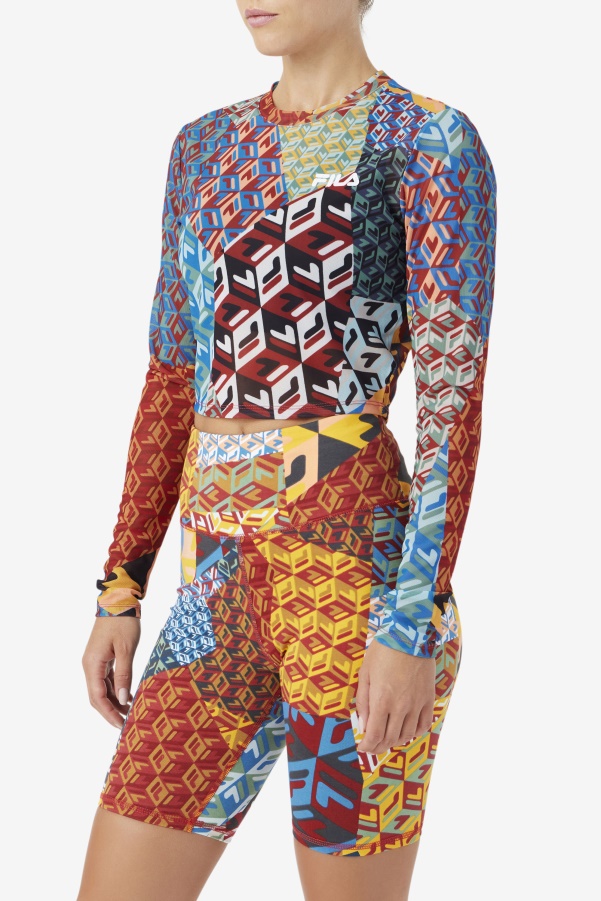 Birdy Long Sleeve Top Ocean/Yellow/Whitee Fila