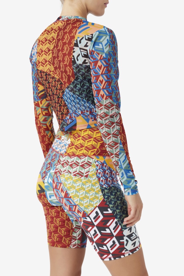 Birdy Long Sleeve Top Ocean/Yellow/Whitee Fila