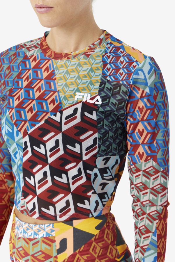 Birdy Long Sleeve Top Ocean/Yellow/Whitee Fila