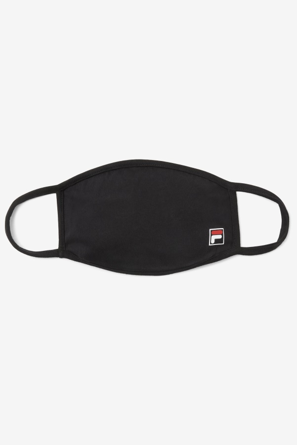 Black Fila F-Box Logo Face Mask in Black