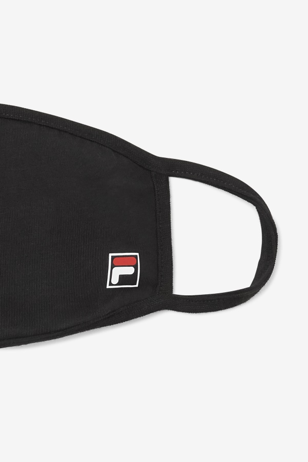 Black Fila F-Box Logo Face Mask in Black