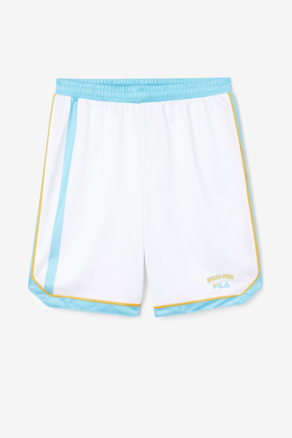 Fila White/Blue/Radient Yellow Semi-Pro Basketball Short