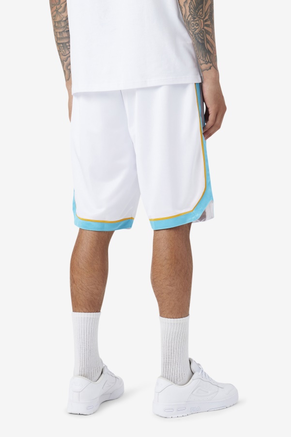 Fila White/Blue/Radient Yellow Semi-Pro Basketball Short