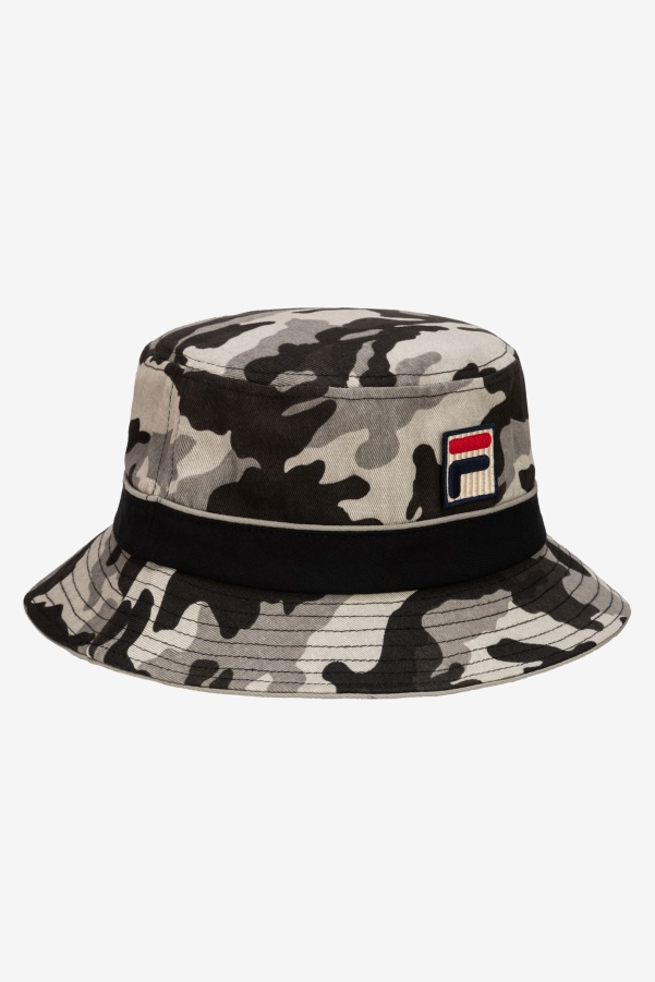 Camo Bucket Hat Black Camo Fila