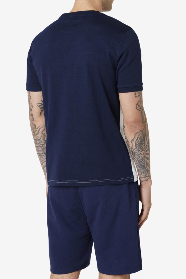 White/Navy/Strong Blue/Red Exempt Crew Fila