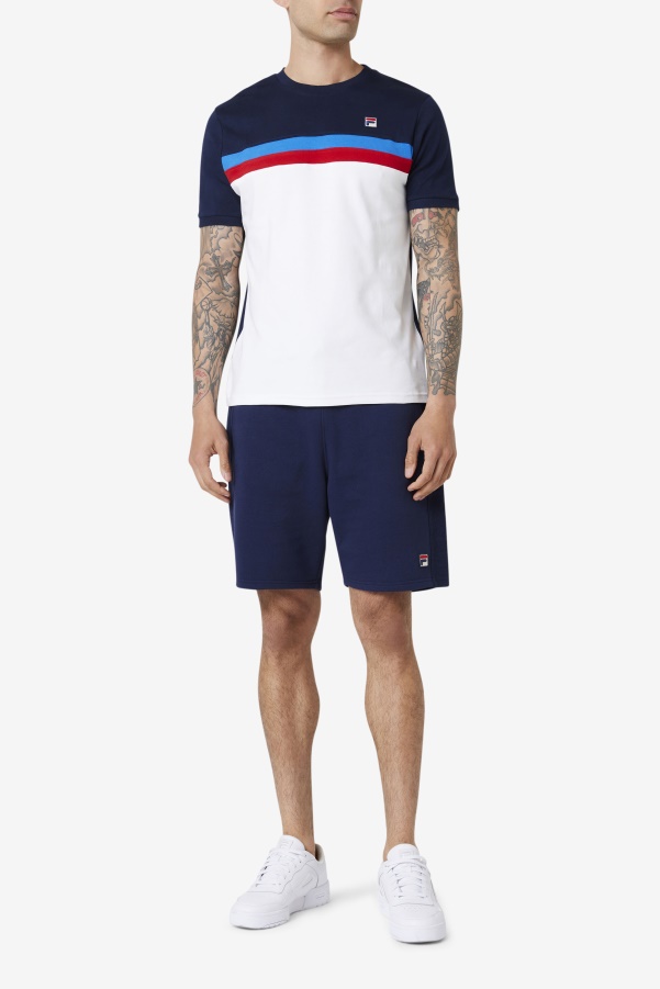 White/Navy/Strong Blue/Red Exempt Crew Fila