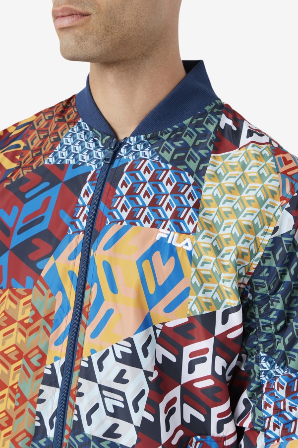 Mav Bomber Jacket Ocean/Yellow/White Fila