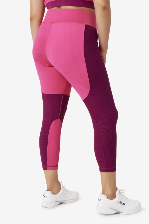 Forza Textured Long Legging Bright Pink/Magenta Purple Fila