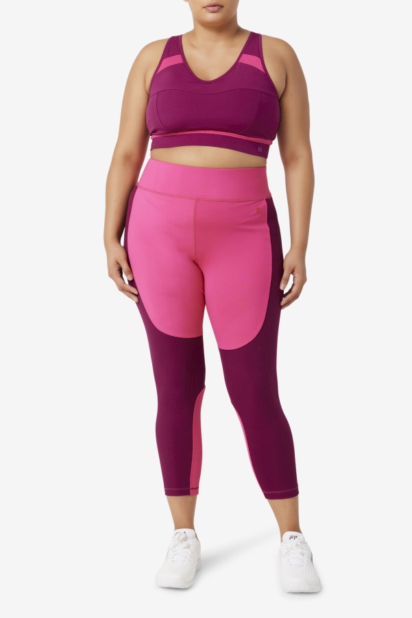 Forza Textured Long Legging Bright Pink/Magenta Purple Fila
