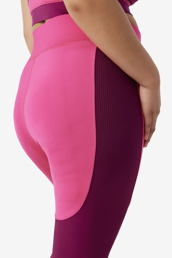 Forza Textured Long Legging Bright Pink/Magenta Purple Fila