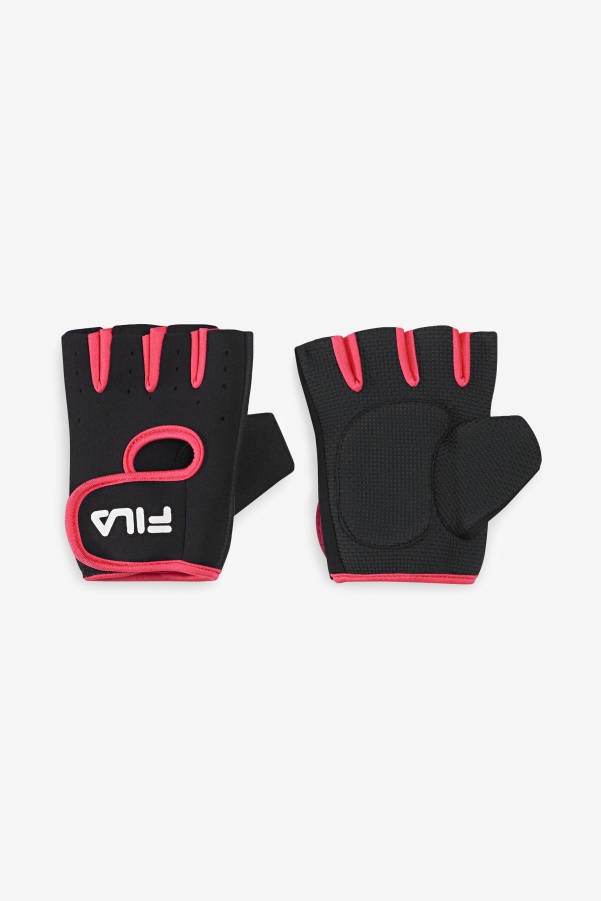 Fila Black/Pink Women's Fitness Gloves S/M