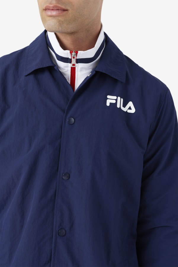 Navy Coaches Jacket Fila