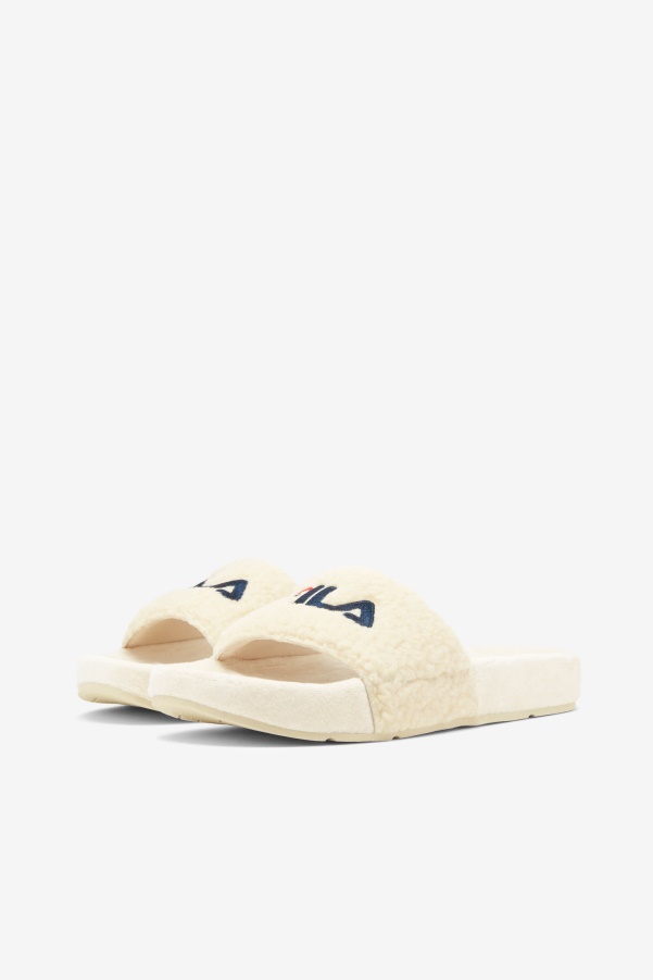 Cream/Navy/Red Fila Women's Fuzzy Drifter