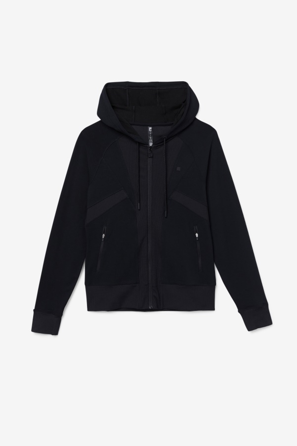 Black Fi-Lux Texture Full Zip Hoodie Fila