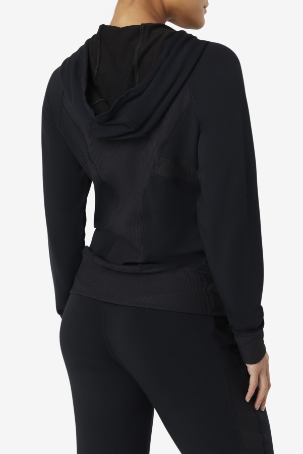 Black Fi-Lux Texture Full Zip Hoodie Fila