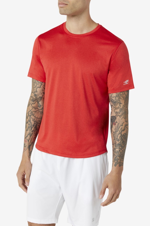 Fila Red Pickleball Scallop Hem Crew