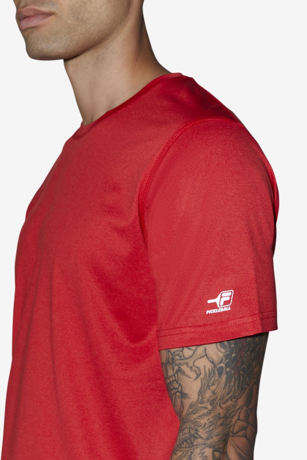 Fila Red Pickleball Scallop Hem Crew
