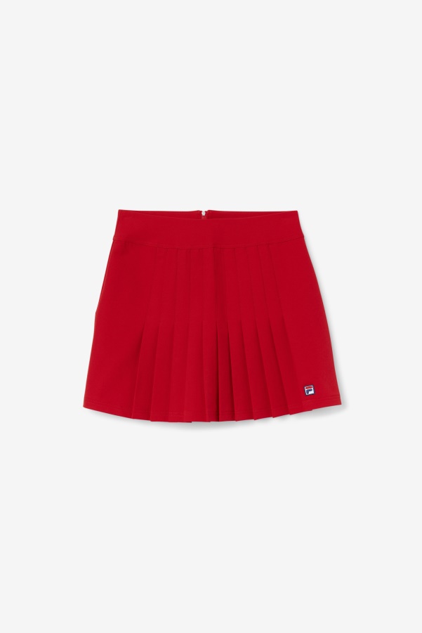 Red Amy Pleated Skirt Fila