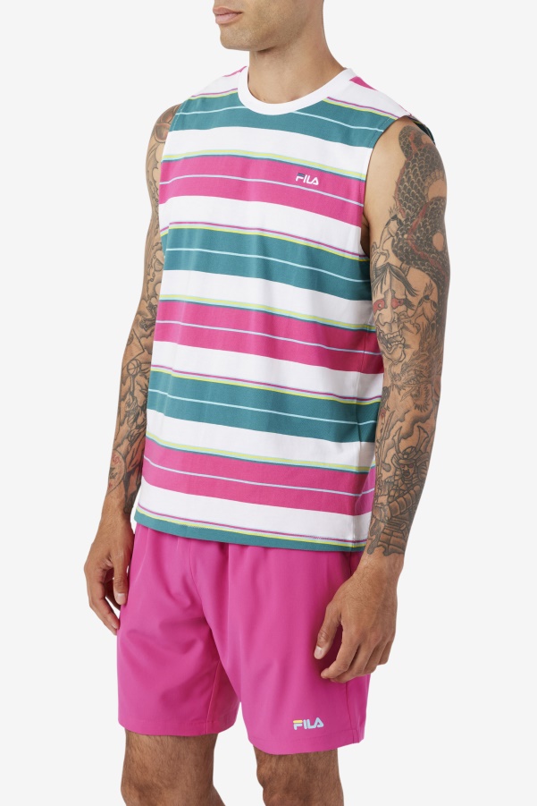 White/Purple/Bayou Sandu Sleeveless Tee Fila